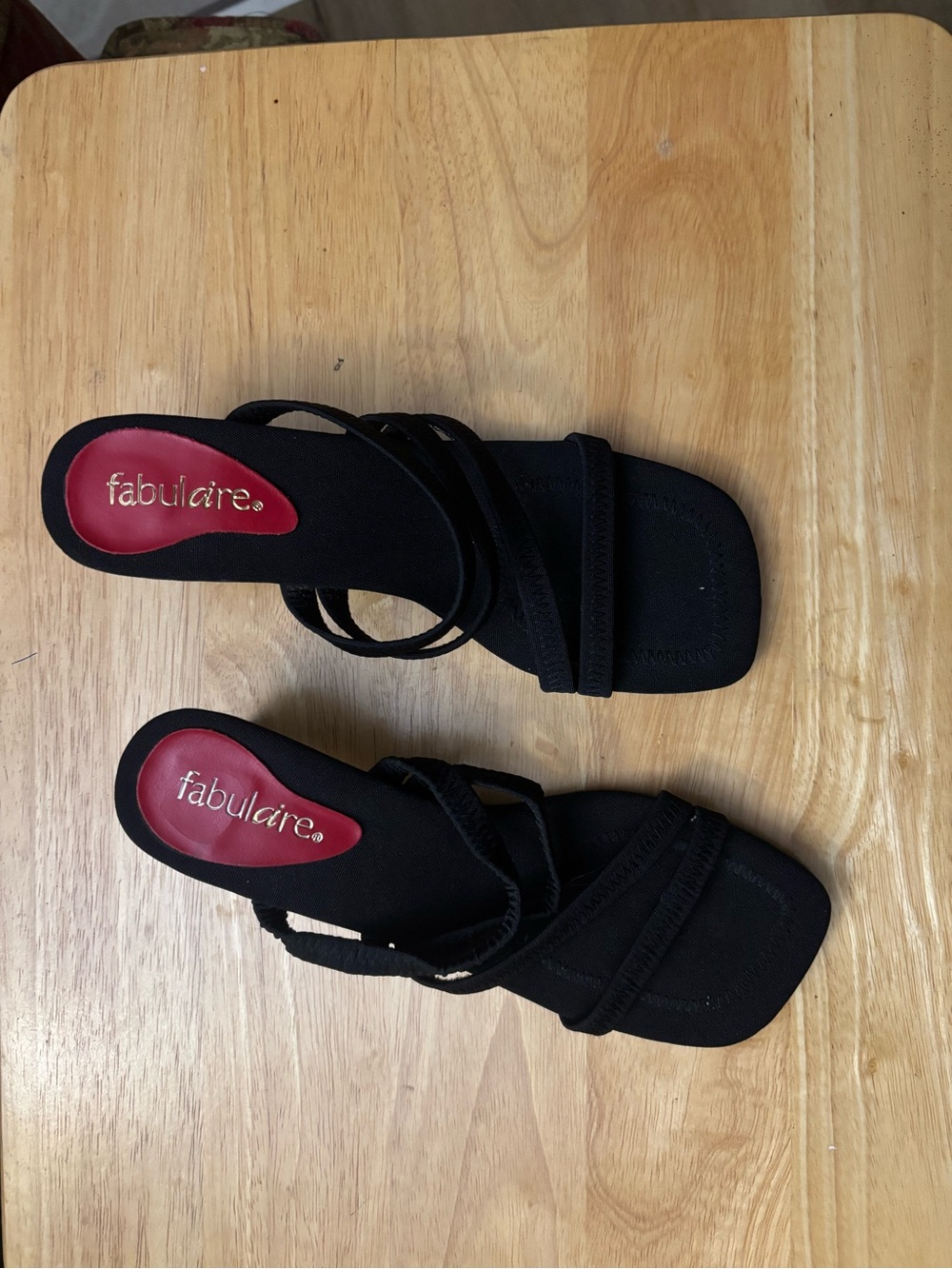Fabulaire Black Strappy Square-Toe Women's Mules